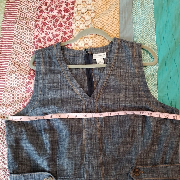 Liz Claiborne Denim Sleeveless V-Neck Sundress - Picture 5 of 6